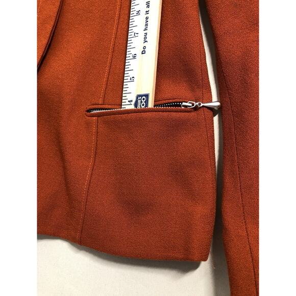 Oleg Cassini Women Jacket 6 Mob Wife 5 Hidden Buttons Front Office Siren Lined - Picture 10 of 10